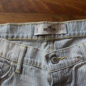 Light Blue Distressed Pin Striped Jeans
